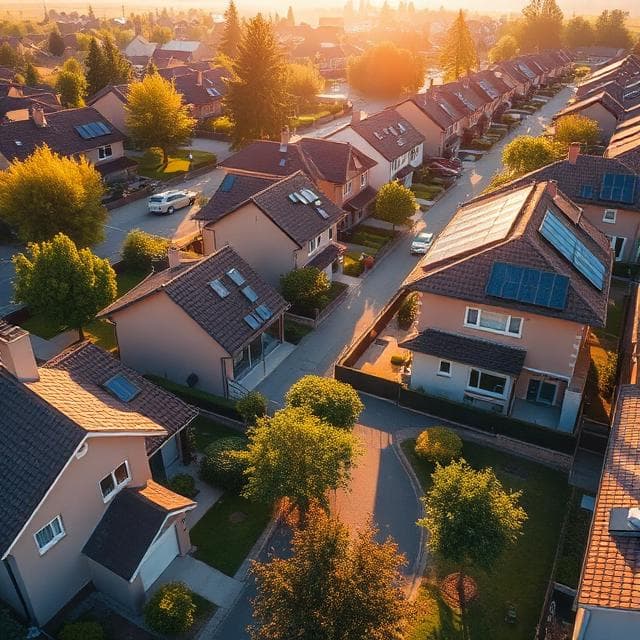 Nachbarschaft mit Einfamilienhäusern als Bild für den hyperlokalen Pilotstart